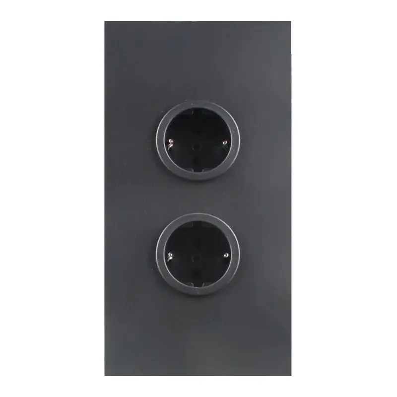 Indux Coloană electrică cu 2 prize cu împământare Negru 1208970642