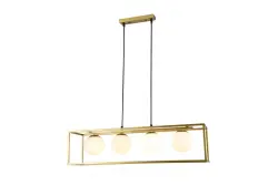 OUTLET Cadru deteriorat Decor Avelin lampa de suspendare cu cadru dreptunghiular auriu lățime 80 cm 2287