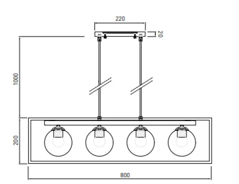 OUTLET Cadru deteriorat Decor Avelin lampa de suspendare cu cadru dreptunghiular auriu lățime 80 cm 2287
