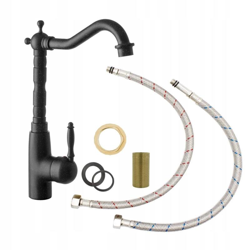 Graniteland Verve Baterie de bucătărie aspect piatră dură Arduin cu gura de scurgere rotativă 1208970701