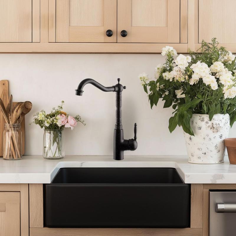 Graniteland Verve Baterie de bucătărie aspect piatră dură Arduin cu gura de scurgere rotativă 1208970701