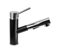 Granitland Ceres Robinet de bucătărie negru cu gura de scurgere extensibilă și duș de mână cu dublă funcție 1208970707