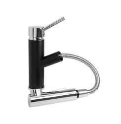 Granitland Ceres Robinet de bucătărie negru cu gura de scurgere extensibilă și duș de mână cu dublă funcție 1208970707
