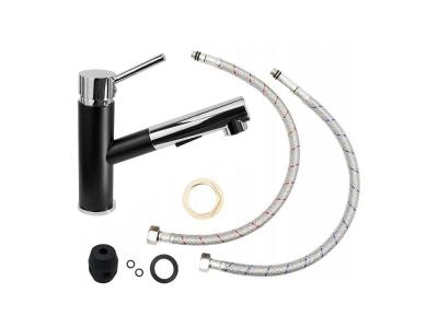 Granitland Ceres Robinet de bucătărie negru cu gura de scurgere extensibilă și duș de mână cu dublă funcție 1208970707