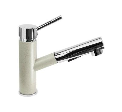 Baterie de bucătărie Graniteland Ceres Beige nisip cu gura de scurgere extensibilă și duș de mână cu dublă funcție 1208970708