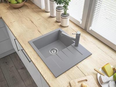 Granitland Ceres Robinet de bucătărie gri cu pipă extensibilă și duș cu dublă funcție 1208970710