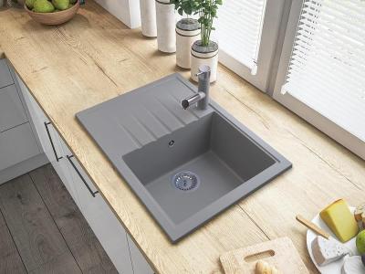 Granitland Ceres Robinet de bucătărie gri cu pipă extensibilă și duș cu dublă funcție 1208970710