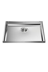 Foster Phantom Base RVS Bodemplaat Worktop Spoelbak 50x40cm pentru încorporare în ceramică, piatră naturală și suprafețe solide, grosime 20mm 1208970717.