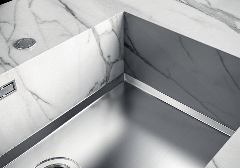 Foster Phantom Base RVS Bodemplaat Worktop Spoelbak 50x40cm pentru încorporare în ceramică, piatră naturală și suprafețe solide, grosime 20mm 1208970717.