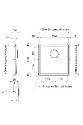 Foster Phantom Base Oțel Inoxidabil Placă de Bază Blat Chiuvetă 40x40cm pentru Încorporare în Ceramică, piatră naturală și Suprafață Solidă, grosime 12mm 1208970719