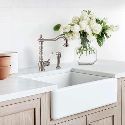 Ausmann Ceramic Mira Chiuvetă Ceramică Albă - Montare sub blatul și semi-încastrată 590 x 458 mm cu dop din inox 1208970733