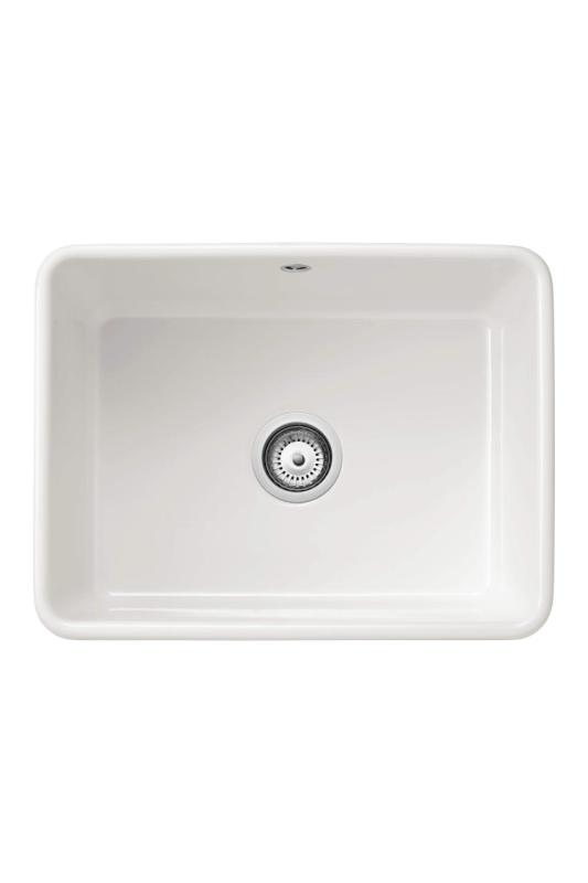 Ausmann Ceramic Mira Chiuvetă Ceramică Albă - Montare sub blatul și semi-încastrată 590 x 458 mm cu dop din inox 1208970733
