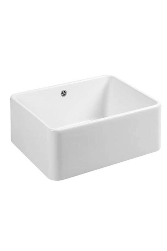 Ausmann Ceramic Mira Chiuvetă Ceramică Albă - Montare sub blatul și semi-încastrată 590 x 458 mm cu dop din inox 1208970733