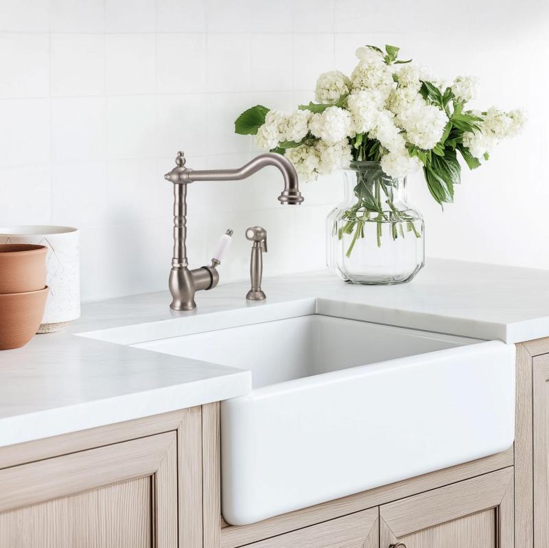 Ausmann Ceramic Mira Chiuvetă Ceramică Albă - Montare sub blatul și semi-încastrată 590 x 458 mm cu dop din inox 1208970733