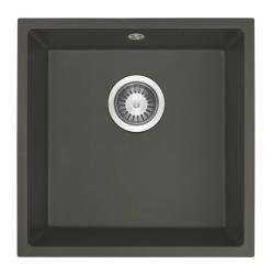 GraniteMy Universal Granit Gri, închis la culoare Chiuvetă 40x40 cm Montare deasupra, sub și nivel cu suprafața cu Plug din oțel inoxidabil 1208970742
