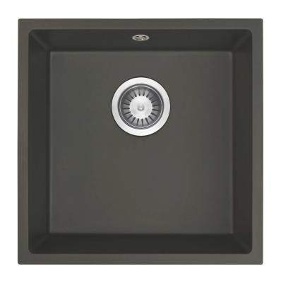 GraniteMy Universal Granit Gri, închis la culoare Chiuvetă 40x40 cm Montare deasupra, sub și nivel cu suprafața cu Plug din oțel inoxidabil 1208970742