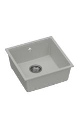 Chiuveta universală GraniteMy din granit gri 40x40 cm Suprafață, Montare sub blat și Montare la nivel cu Plug din oțel inoxidabil 1208970743