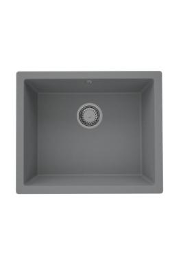 GraniteMy Universal Granit Gri, întunecat Chiuvetă 50x40 cm Montare deasupra, montare dedesubt și montare la nivel cu Pluga din Oțel Inoxidabil 1208970744