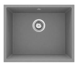 GraniteMy Chiuvetă Universală din Granit Gri 50x40 cm pentru Montare Superioară, Inferioară și la același Nivel cu Plugu din Oțel Inoxidabil 1208970745