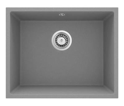 GraniteMy Chiuvetă Universală din Granit Gri 50x40 cm pentru Montare Superioară, Inferioară și la același Nivel cu Plugu din Oțel Inoxidabil 1208970745