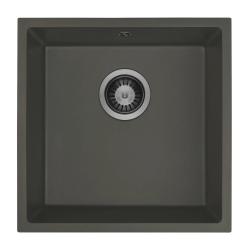 Granitul meu universal, gri închis, Chiuvetă 40x40 cm, Montare superioară, Montare inferioară și Montare la nivel cu Plug metalic Gun 1208970746