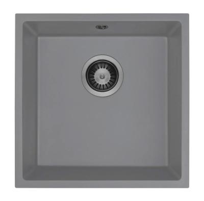 GraniteMy Universal Granit Gri Chiuveta 40x40 cm Suprafață, Substructură și Instalare la nivel cu Plug metalic Gun 1208970750