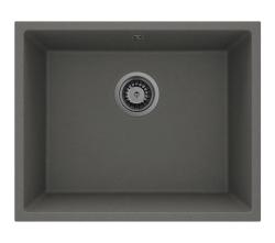 GraniteMy Universal Granit Gri, închis Chiuvetă 50x40 cm Montare deasupra, Montare dedesubt și Montare la nivel cu Plug metalic Gun 1208970754
