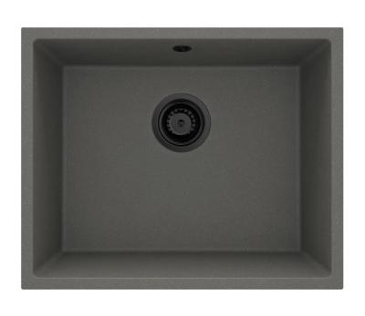 GraniteMy Universal Granit Gri, închis la culoare Chiuvetă 50x40 cm Suprafață, Substructură și Încorporare cu Plug Negru 1208970755