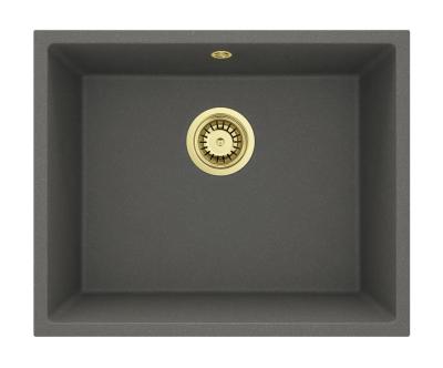 GraniteMy Universal Granit Gri, închis la culoare Chiuvetă 50x40 cm Montare superioară, inferioară și la nivel cu Plug de Aur 1208970756