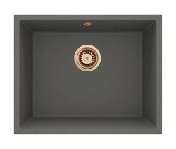 GraniteMy Universal Granit Gri, închis la culoare Chiuvetă 50x40 cm Montare deasupra, dedesubt și montare la nivel cu dop de cupru 1208970757