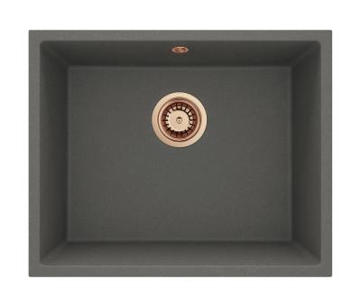 GraniteMy Universal Granit Gri, închis la culoare Chiuvetă 50x40 cm Montare deasupra, dedesubt și montare la nivel cu dop de cupru 1208970757