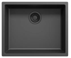 Set de combinare negru pentru chiuvetă 50x40cm cu robinet de bucătărie negru 1208970765