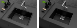 Chiuveta de sub și suprafață Dura Stretto Quartz Bej Nisip 56x44 cm 1208970767