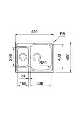 Franke Spark SKX 660 1,5 RVS Chiuvetă reversibilă Suprafață 62x49cm 101.0714.455