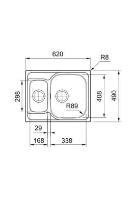 Franke Spark SKX 660 1,5 RVS Chiuvetă reversibilă Suprafață 62x49cm 101.0714.455