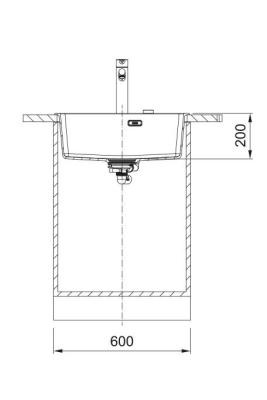 Franke Maris MRG 610-50 TL Fragranite Mat Negru Chiuvetă de Suprafață cu Gaură pentru Robinet 114.0668.630