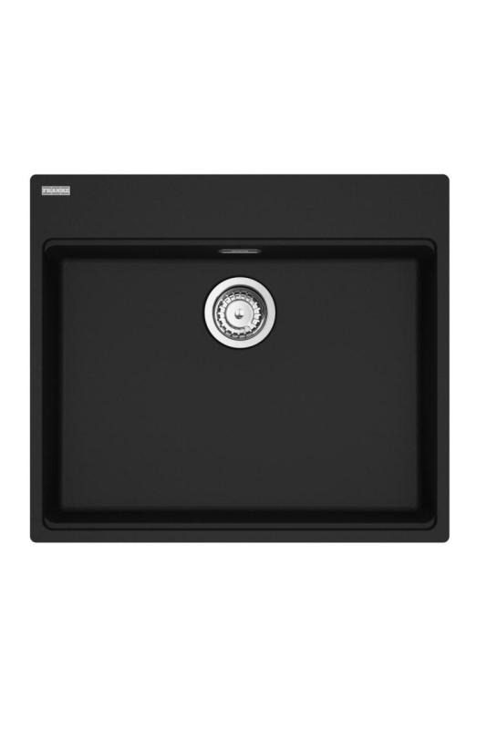 Franke Maris MRG 610-60 Care Fragranite Mat Negru chiuveta superficială pentru persoane cu dizabilități 635 x 559 mm Montare cu bancă de orificii pentru robinet 114.0729.484