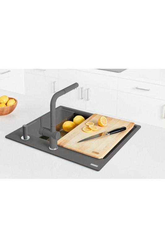 Franke Maris MRG 610-60 Care Fragranite Stone gri Chiuveta superficială pentru persoane cu handicap 635 x 559 mm Montare cu banca de găuri pentru robinet 114.0729.486
