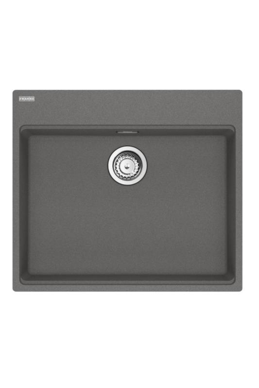 Franke Maris MRG 610-60 Care Fragranite Stone gri Chiuveta superficială pentru persoane cu handicap 635 x 559 mm Montare cu banca de găuri pentru robinet 114.0729.486