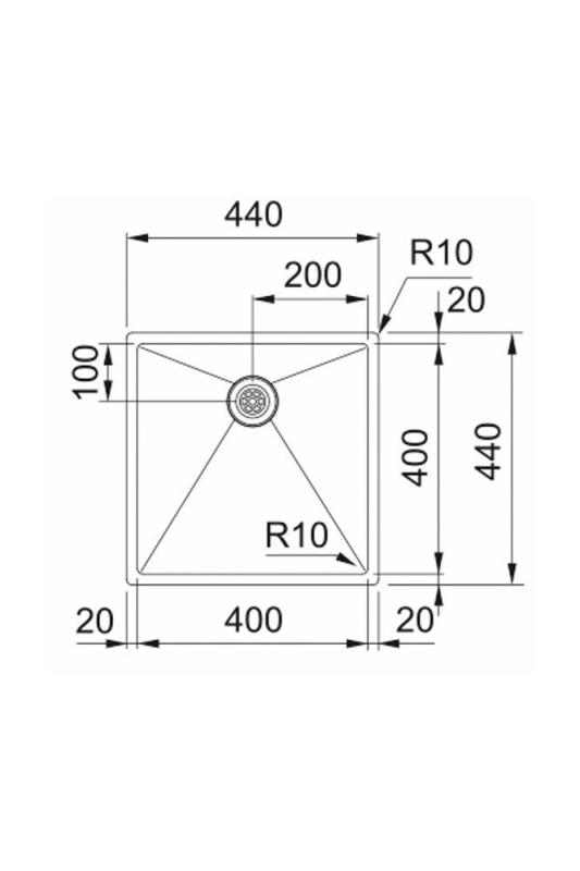 Franke Bolero Plus New R10 B2X 210-40-40 Chiuvetă din oțel inoxidabil Instalare la nivel, sub nivel și supra nivel 40x40 cm 127.0728.976