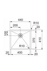 Franke Bolero Plus New R10 B2X 210-40-37 Chiuvetă din oțel inoxidabil pentru montare la suprafață, sub suprafață și încorporabilă 40x37 cm 127.0730.522