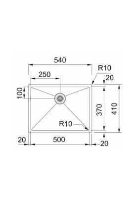 Franke Bolero Plus New R10 B2X 210-50-37 Chiuveta din oțel inoxidabil pentru montare la nivel, sub nivel și supranivel 50x37 cm 127.0730.521