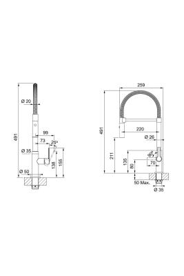 Franke Maris Semi Pro Baterie de bucătărie cu ieșire flexibilă Crom 115.0728.395