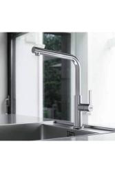 Robinet de bucătărie negru Franke Maris Slim L cu gura de scurgere extensibilă 115.0728.394