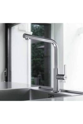 Robinet de bucătărie negru Franke Maris Slim L cu gura de scurgere extensibilă 115.0728.394