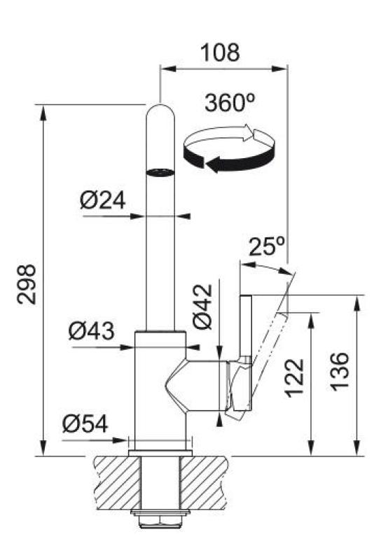 Franke Lina U Robinet de bucătărie cu gură pivotantă negru 115.0728.474