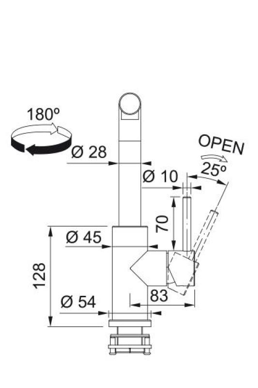 Franke Smart Glenda Robinet de bucătărie din oțel inoxidabil cu gură extensibilă 115.0706.986