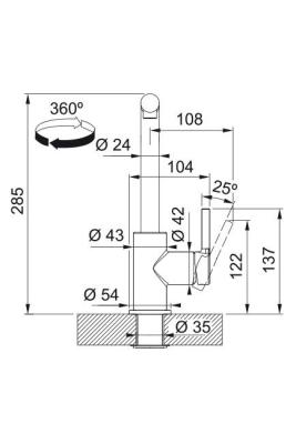 Franke Lina L Robinet de bucătărie gri piatră cu țeavă extensibilă 115.0728.486