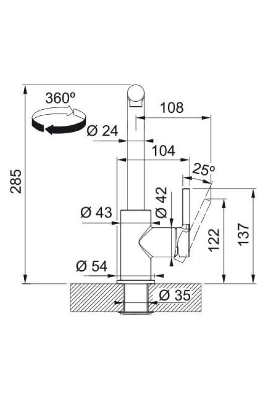 Franke Lina L Robinet de bucătărie Coffee cream cu Tub de evacuare extensibil 115.0728.488