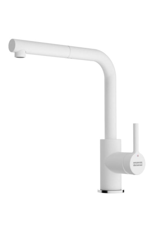 Franke Lina L Robinet de bucătărie Polar white cu Tub de evacuare retractabil 115.0728.485